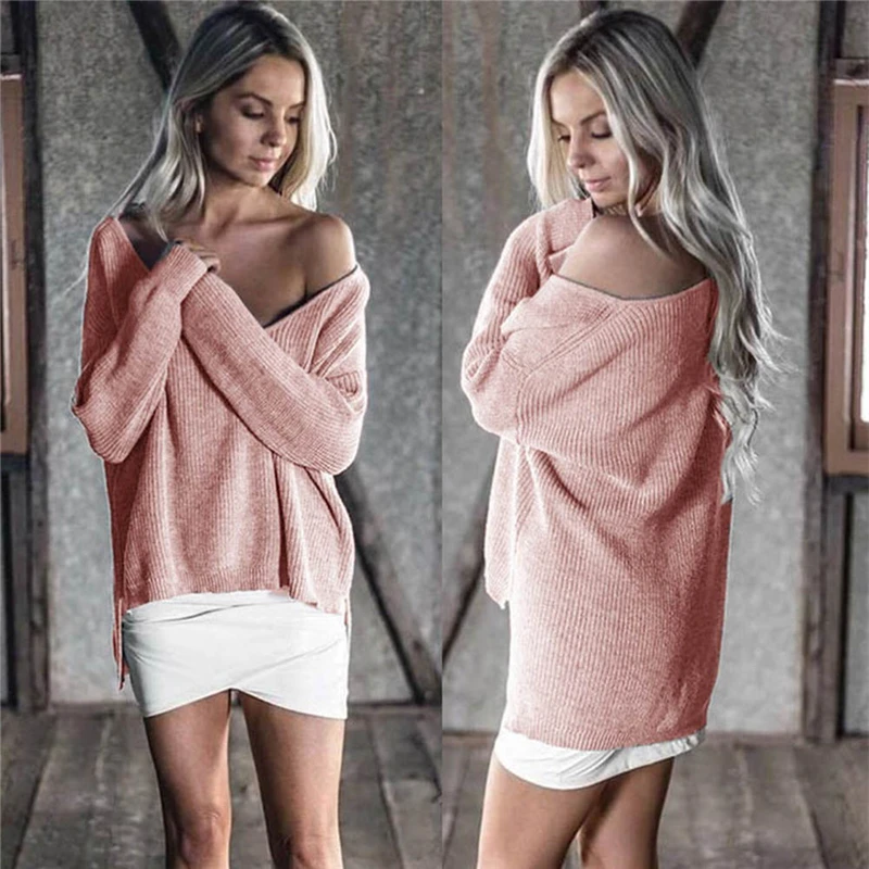 Fashion Oversized Women Off Shoulder Sweater Jumper V Neck Sexy Loose Pullovers Tops H9
Fashion Oversized Women Off Shoulder Sweater Jumper V Neck Sexy Loose Pullovers Tops H9