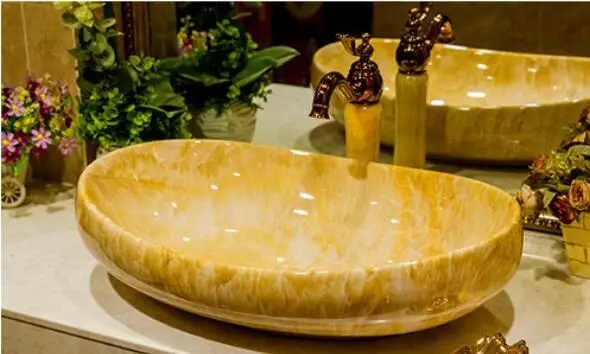 Bathroom ceramic countertop Vessel sink Oval Cloakroom washbasin Hand-made art basin LGQ008-1
Bathroom ceramic countertop Vessel sink Oval Cloakroom washbasin Hand-made art basin LGQ008-1