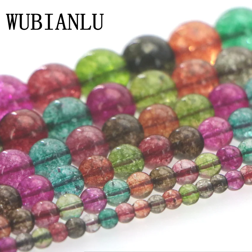 WUBIANLU высокое качество турмалиновые бусины Круглые свободные 4 мм 12 для DIY