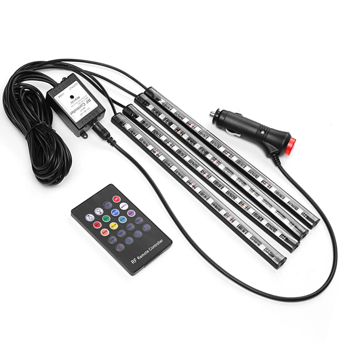12V Car Interior Light Decorative Automobile Remote/voice-Control Wireless Car-Styling RGB 5050 LED light with Controller Box
12V Car Interior Light Decorative Automobile Remote/voice-Control Wireless Car-Styling RGB 5050 LED light with Controller Box