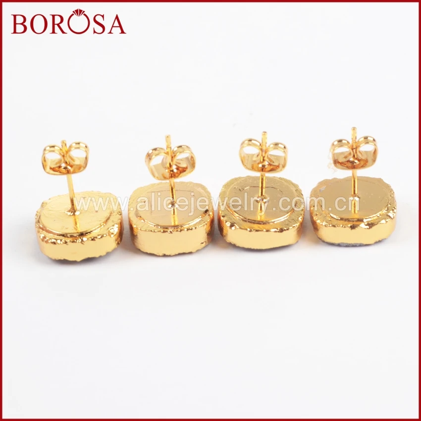 BOROSA Quartz Earring 12mm Square Natural Titanium AB Color Crystal Geode Druzy Stud Earrings Natural Stone Jewelry G880
BOROSA Quartz Earring 12mm Square Natural Titanium AB Color Crystal Geode Druzy Stud Earrings Natural Stone Jewelry G880