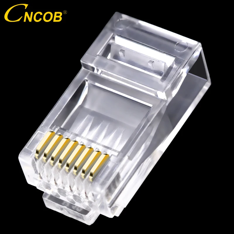 cncob rj45 cat6 plug 8P8C computer cable connector modular plug 50u gilded chip Gigabit transmission RJ45 8-pin crystal head
cncob rj45 cat6 plug 8P8C computer cable connector modular plug 50u gilded chip Gigabit transmission RJ45 8-pin crystal head