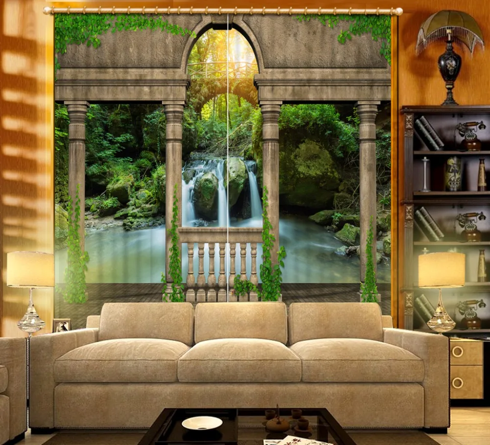 landscape home curtains long curtain for the living room bedroom Roman column blackout curtains
landscape home curtains long curtain for the living room bedroom Roman column blackout curtains