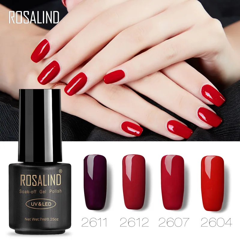 Rosalind лак для ногтей Гель-лак 7 мл красный цвет Soak Off UV Полупостоянный дизайн