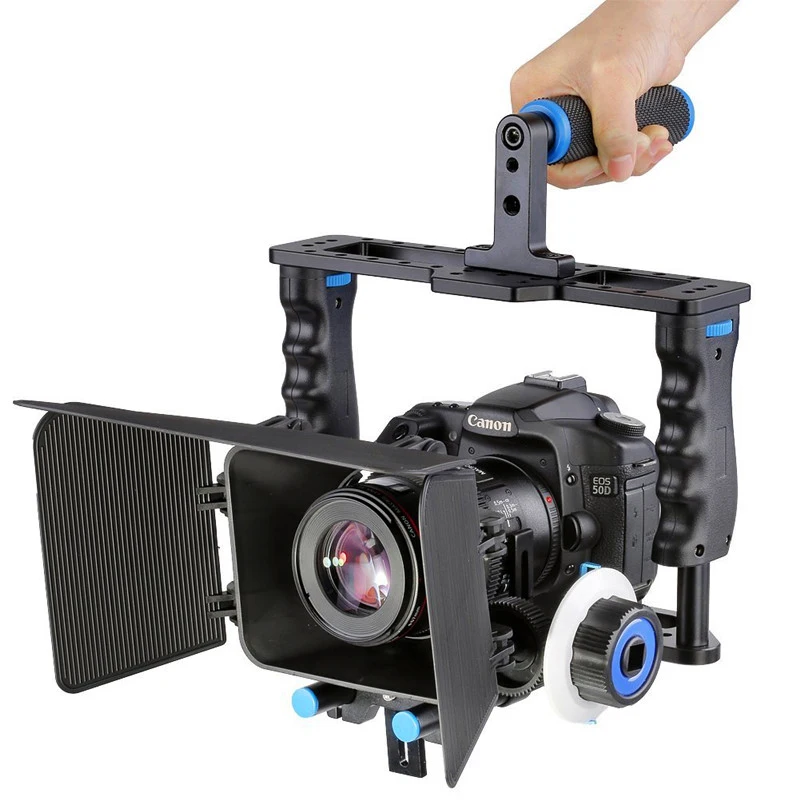 DSLR камера клетка SLR видео комплект ручной стабилизатор фильм делая Rig + ручка