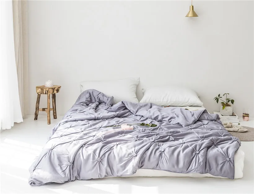 Ручной работы Pinch Pleat летний комфортный набор Tencel ультра мягкое Твин Королева