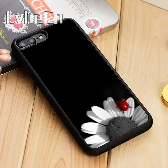LvheCn чехол для телефона с подсолнухами Божьими коровками iPhone 5 6 s 7 8 plus 11 12 Pro X XR XS Max