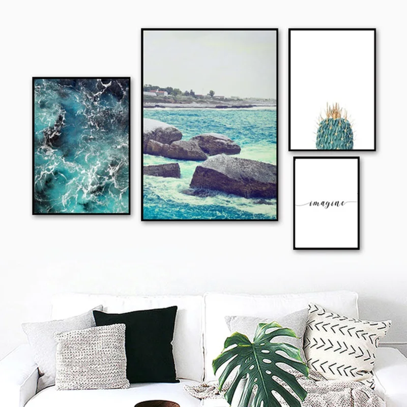 Nordic Poster Sea Wave Stone Cactus Landscape Canvas Painting Modern Home Decoration Living Room Bedroom Wall Art Pictures
Nordic Poster Sea Wave Stone Cactus Landscape Canvas Painting Modern Home Decoration Living Room Bedroom Wall Art Pictures