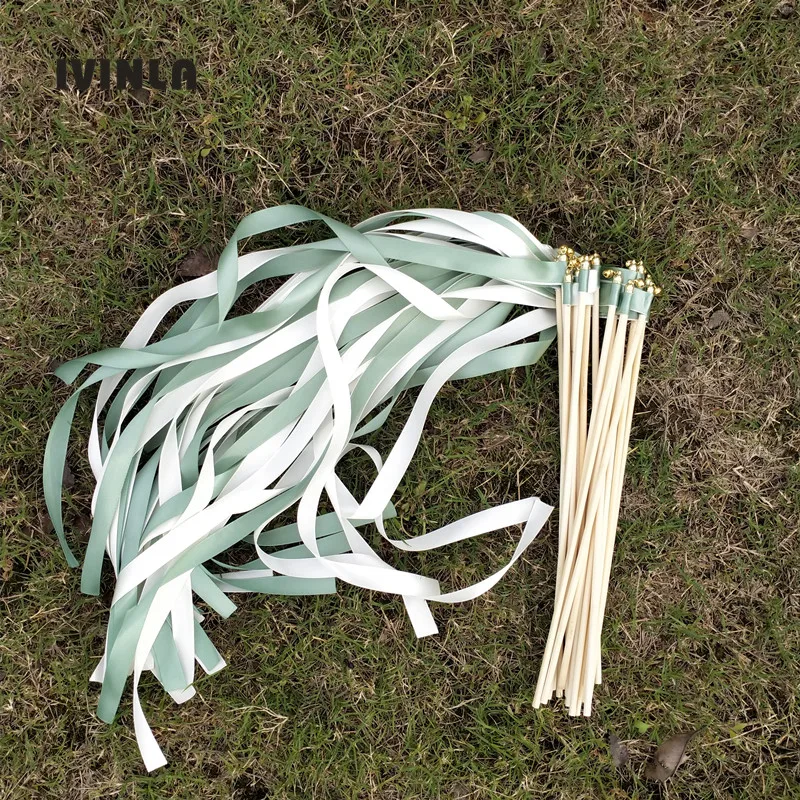 Hot Selling 50pcs/lot white and green Wedding Wands With Bell For Wedding Decoration
Hot Selling 50pcs/lot white and green Wedding Wands With Bell For Wedding Decoration