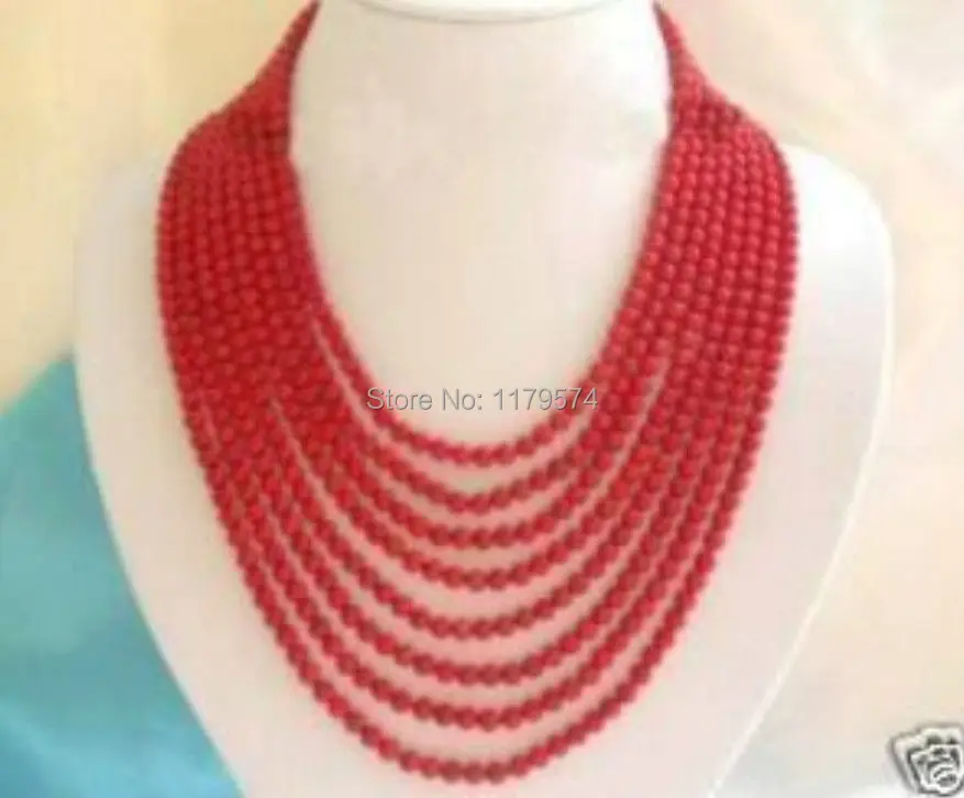 Hot Charming! new fashion 8 Rows Red Round Beads Chalcedony Necklace Fashion Jewelry Making Design Christmas gifts 17-24" W0370
Hot Charming! new fashion 8 Rows Red Round Beads Chalcedony Necklace Fashion Jewelry Making Design Christmas gifts 17-24" W0370