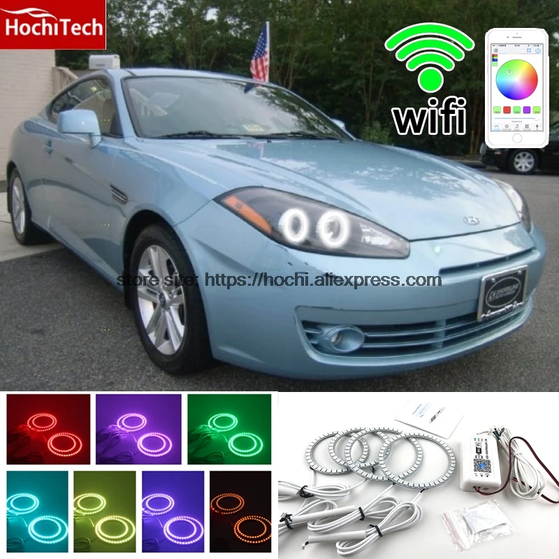 HochiTech Excellent RGB Multi-Color halo rings kit car styling for angel eyes wifi remote control for Hyundai Tiburon 2007 2008
HochiTech Excellent RGB Multi-Color halo rings kit car styling for angel eyes wifi remote control for Hyundai Tiburon 2007 2008
