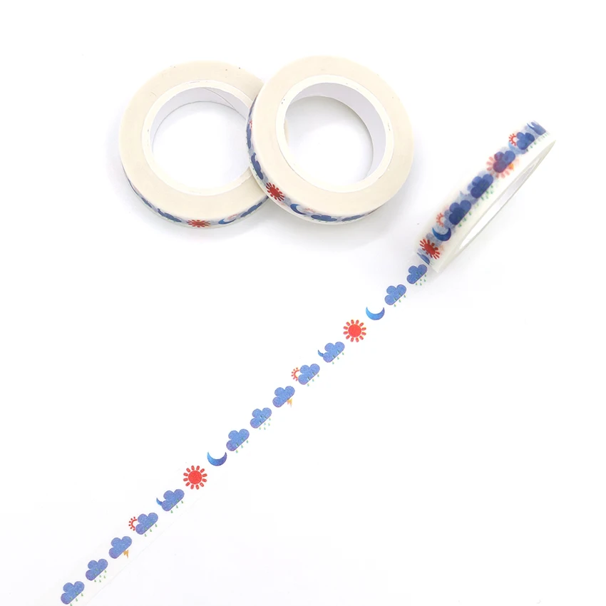 10m*8mm Creative Weather Washi Tape High Sticky Masking Tape Office Supply Hand Tear Adhesive Paper Tape DIY Book Diary
10m*8mm Creative Weather Washi Tape High Sticky Masking Tape Office Supply Hand Tear Adhesive Paper Tape DIY Book Diary