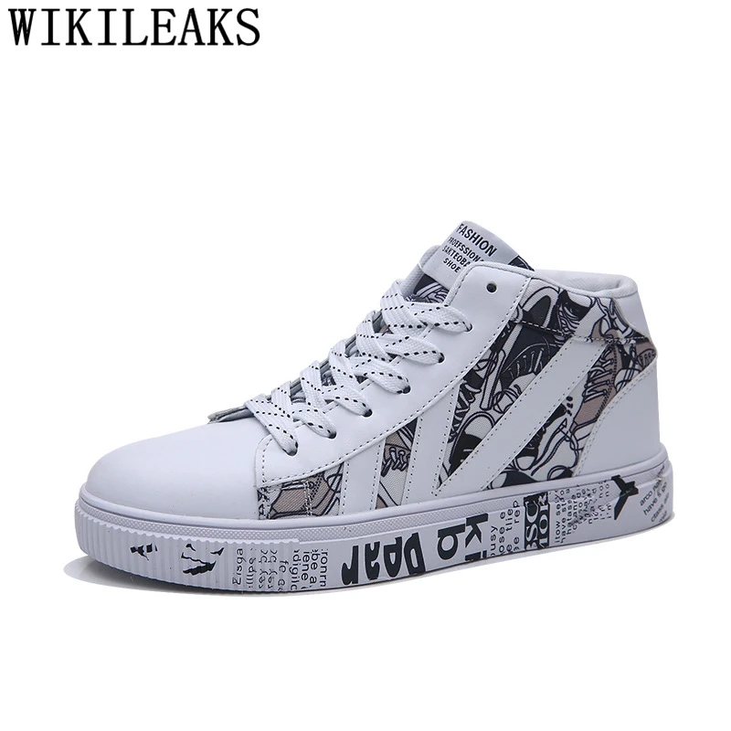 Hip Hop Shoes Men Casual Shoes Luxury Men Shoes Leather High Top Sneakers Designer Shoes Men High Quality Chaussure Homme Tenis