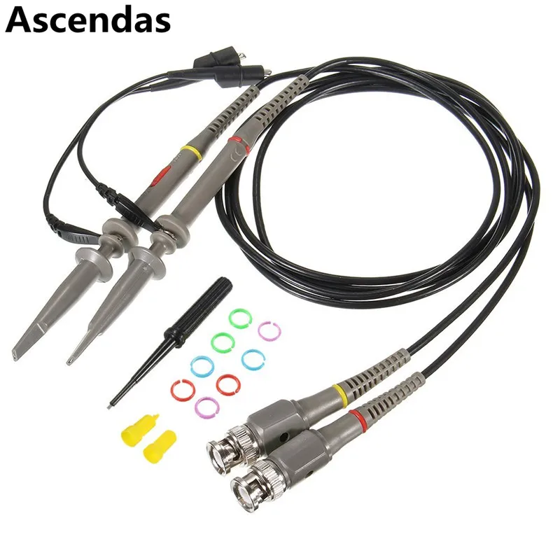2Pcs Oscilloscope Probe kit P6100 100MHz 1X 10X High Precision Alligator Clip Test Low Passive Limpedance Attenuation Probe
2Pcs Oscilloscope Probe kit P6100 100MHz 1X 10X High Precision Alligator Clip Test Low Passive Limpedance Attenuation Probe