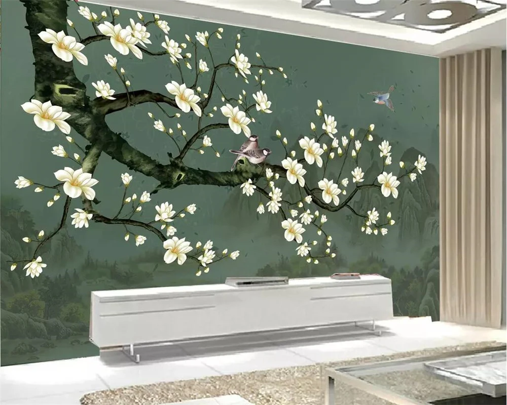 beibehang Photo custom mural wallpaper high-definition new Chinese magnolia bird background wall decorative painting wallpaper
beibehang Photo custom mural wallpaper high-definition new Chinese magnolia bird background wall decorative painting wallpaper