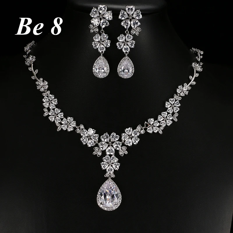 Be8 Brand Heart-shape Form Flower Cubic Zirconia Full Jewelry Set Women Bridal Gifts White Gold Color Earring Necklace Set S-013
Be8 Brand Heart-shape Form Flower Cubic Zirconia Full Jewelry Set Women Bridal Gifts White Gold Color Earring Necklace Set S-013