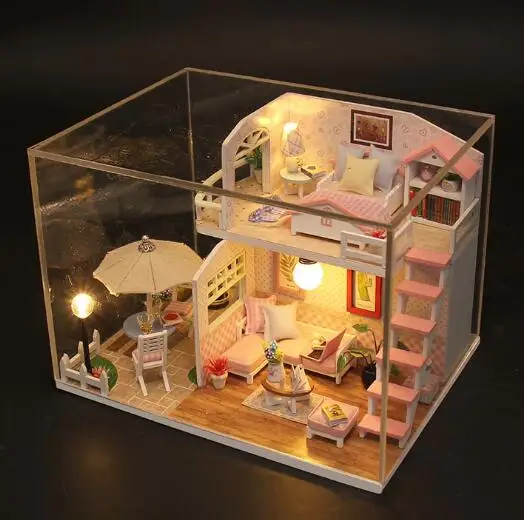 M033 Miniature Doll House Model Building Kits Wooden Furniture Toys DIY dollhouse with Dust cover--pink loft
M033 Miniature Doll House Model Building Kits Wooden Furniture Toys DIY dollhouse with Dust cover--pink loft