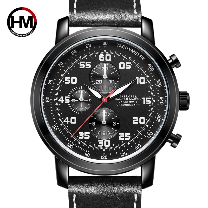 HANNAH MARTIN Luxury Brand Mens Quartz Watches Men's Sport Watches Wateproof Leather Wrist Watch Relogio Masculino Clock Black
HANNAH MARTIN Luxury Brand Mens Quartz Watches Men's Sport Watches Wateproof Leather Wrist Watch Relogio Masculino Clock Black
