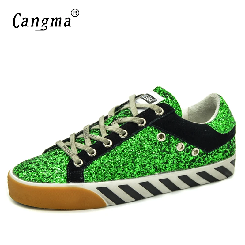 CANGMA Luxury Brand Designer Original Sneakers Men Vintage Autumn Green Black Glitter Sequined Man Vulcanized Shoes
CANGMA Luxury Brand Designer Original Sneakers Men Vintage Autumn Green Black Glitter Sequined Man Vulcanized Shoes