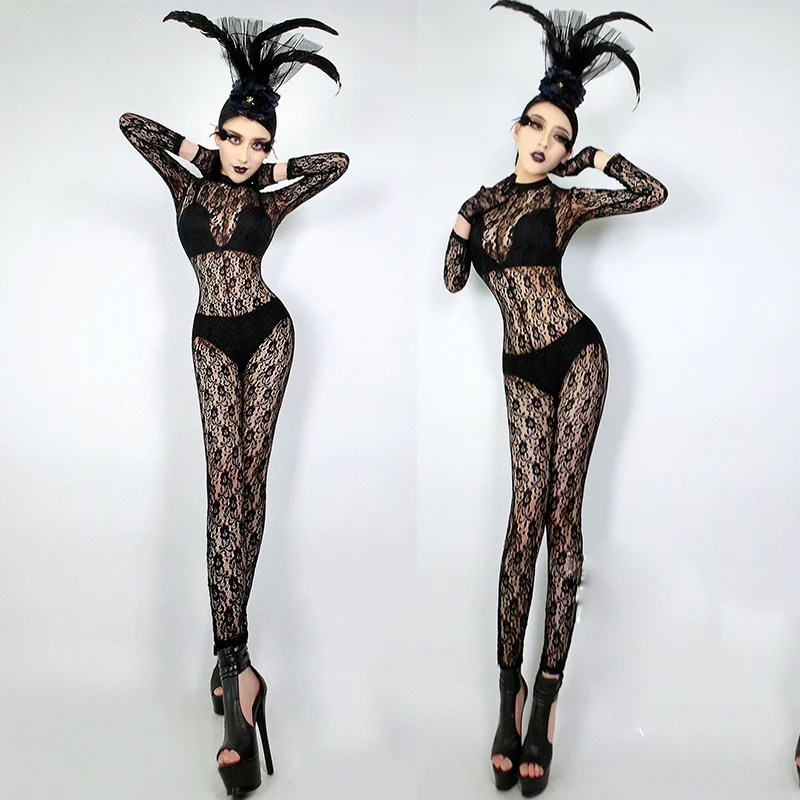 Jazz Dance Costumes Sexy Lace Jumpsuit Rave Clothes Nightclub Suit Dj Ds Singer Party Pole Dance Bodysuit Festival Wear DNV10004
Jazz Dance Costumes Sexy Lace Jumpsuit Rave Clothes Nightclub Suit Dj Ds Singer Party Pole Dance Bodysuit Festival Wear DNV10004