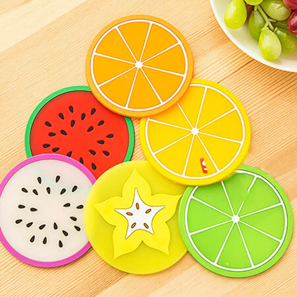 7pc Silicone Colorful Fruit Shape Coaster Silicone Tea Cup Drink Holder Mat Placemat Pad Tool Accessories for Kitchen tool
7pc Silicone Colorful Fruit Shape Coaster Silicone Tea Cup Drink Holder Mat Placemat Pad Tool Accessories for Kitchen tool