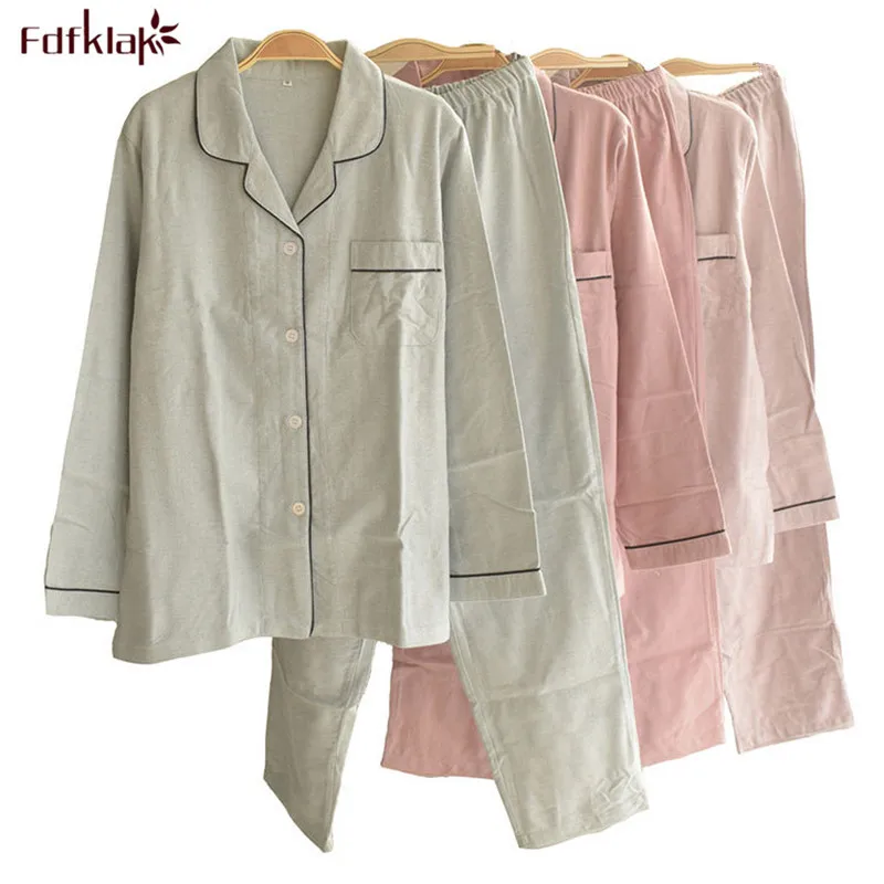 Fdfklak New cotton pajamas women sleepwear pijamas long sleeve nightwear female loose pajama set pyjama femme home clothes XXL
Fdfklak New cotton pajamas women sleepwear pijamas long sleeve nightwear female loose pajama set pyjama femme home clothes XXL