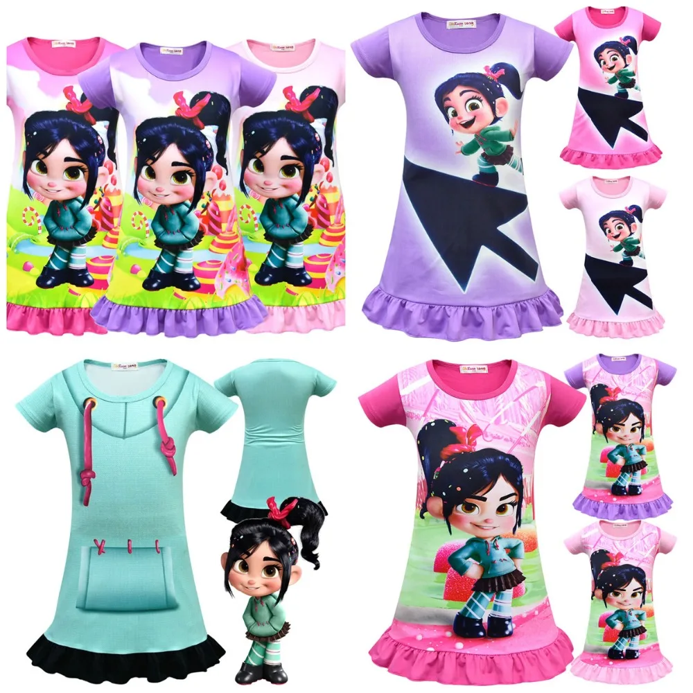 Фото Платья для косплея Wreck It Ralph 2 Vanellope von Schweetz костюм летняя детская юбка средней