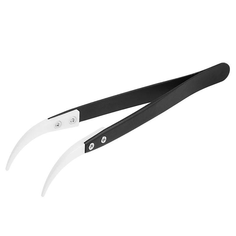 ANENG Stainless Steel Handle Ceramic Heat Resistant Tip Curved Tips Tweezers Silver
ANENG Stainless Steel Handle Ceramic Heat Resistant Tip Curved Tips Tweezers Silver
