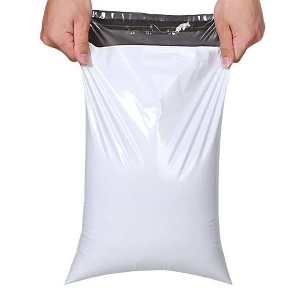 100 шт./лот 25*37 см белые Поли самозапечатывающиеся почтовые пакеты Пластиковые