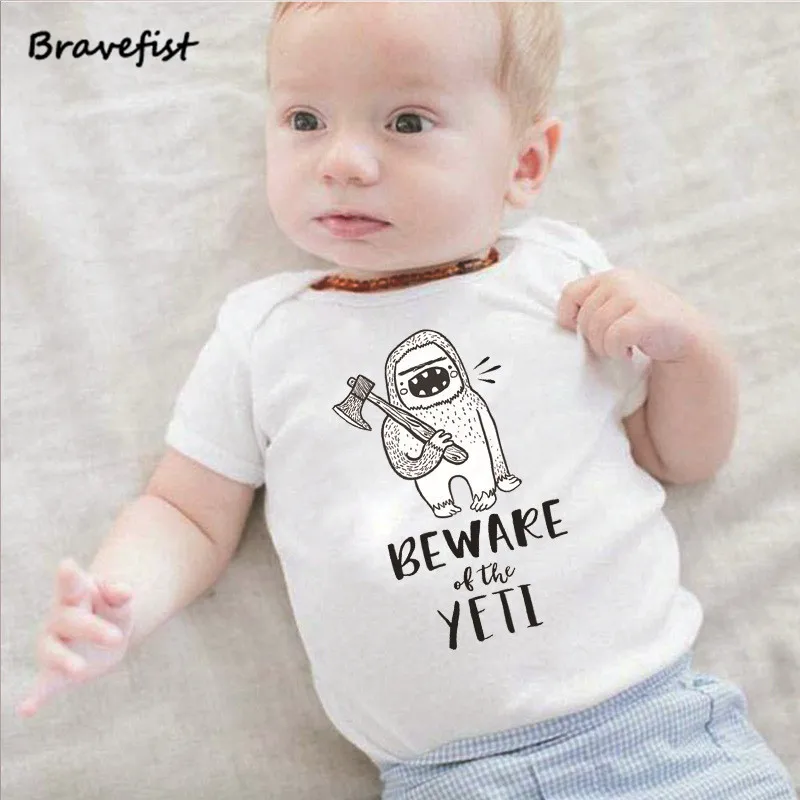 Cartoon White Infant Bodysuits Cotton Baby Jumpsuits 0-24Months Short Sleeve BEWARE OF THE YETI Letter Print Baby Unisex Clothes
Cartoon White Infant Bodysuits Cotton Baby Jumpsuits 0-24Months Short Sleeve BEWARE OF THE YETI Letter Print Baby Unisex Clothes