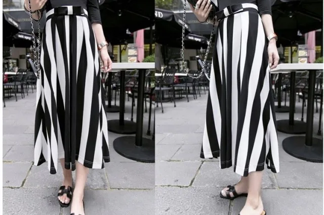2016 Summer Women Maxi Black and White Vertical Stripe Chiffon Skirt Ladies Plus Size XXS-8XL Retro Vintage Long Hepburn Skirts
2016 Summer Women Maxi Black and White Vertical Stripe Chiffon Skirt Ladies Plus Size XXS-8XL Retro Vintage Long Hepburn Skirts