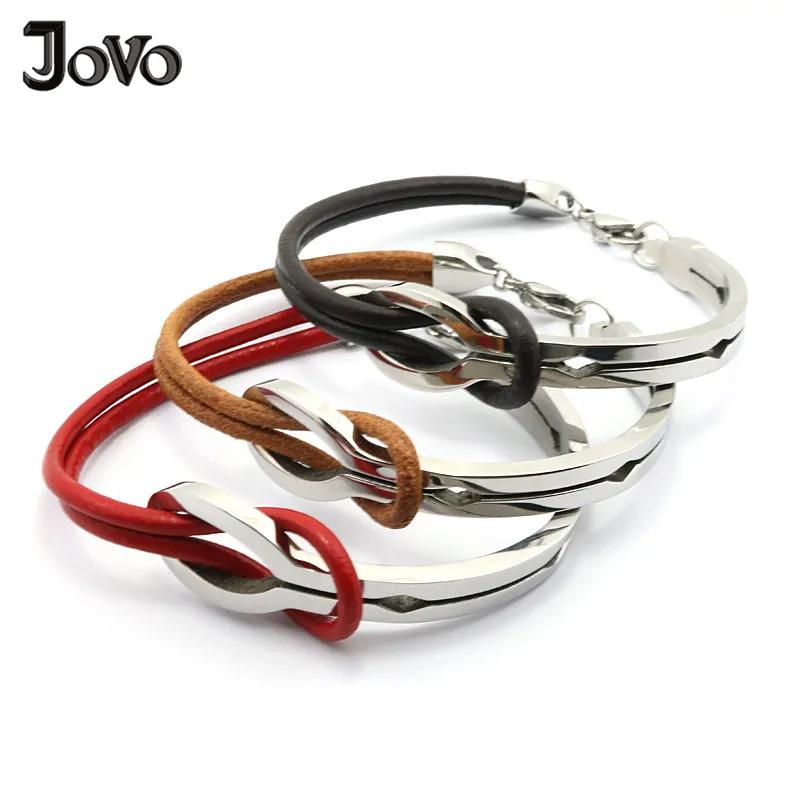 3 Color High Quality Leather Bracelets for Men's Birthday Gift Fashion Stainless Steel Clasp Male Men Bracelet | Украшения и