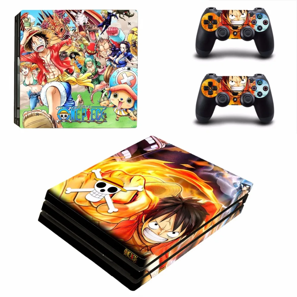 Anime One Piece PS4 Pro Skin Sticker For Sony PlayStation 4 Console and 2 Controllers Skins Stickers Decal Vinyl | Электроника