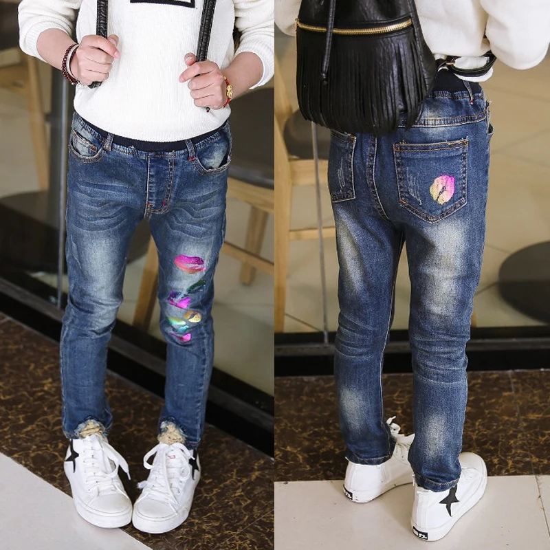 Jeans for Girls Denim Pants For Girls Lip print Kids Pants For Girls Autumn Spring Children Trousers Girls Child Clothes 2-14
Jeans for Girls Denim Pants For Girls Lip print Kids Pants For Girls Autumn Spring Children Trousers Girls Child Clothes 2-14