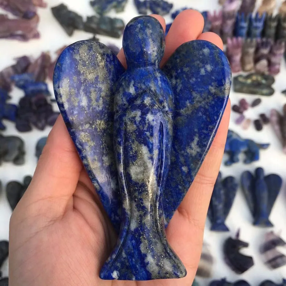 1pc Big Size Natural Lapis Lazuli Crystal Angel Figurine Healing Aura Angel Reiki Sculpture for Home Desk Decoration Crafts Gift
1pc Big Size Natural Lapis Lazuli Crystal Angel Figurine Healing Aura Angel Reiki Sculpture for Home Desk Decoration Crafts Gift