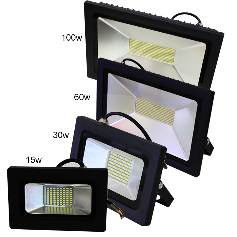 

10pcs/lot AC 220V 240V LED Flood Light 15W 30W 60W 100W Waterproof IP65 Reflector Led Floodlight Garden Spotlight Outdoor Lamp