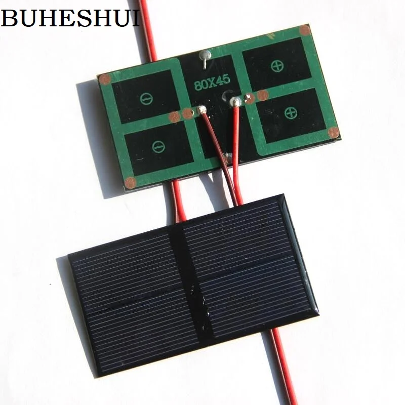 Миниатюрная солнечная панель BUHESHUI 0 5 Вт 1 В поликристаллическая батарея + кабель