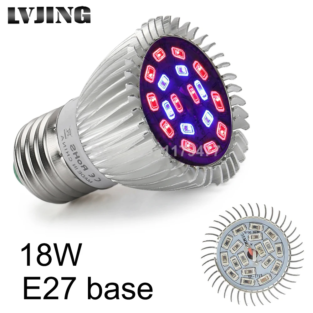 Светодиодная лампа для выращивания растений LVJING 18 Вт E27 SMD5730 s 18 светодиосветодиодный s 12 красных + 6 синих ламп для цветов растений прорастани...
Светодиодная лампа для выращивания растений LVJING 18 Вт E27 SMD5730 s 18 светодиосветодиодный s 12 красных + 6 синих ламп для цветов растений прорастани...