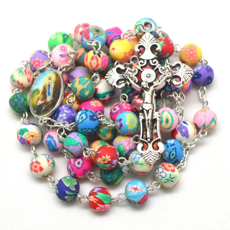 Fashion Polymer Clay Round Beaded Necklace Double Pendants Lightweight Catholic Religious Rosary Pray Necklace Jewelry
Fashion Polymer Clay Round Beaded Necklace Double Pendants Lightweight Catholic Religious Rosary Pray Necklace Jewelry
