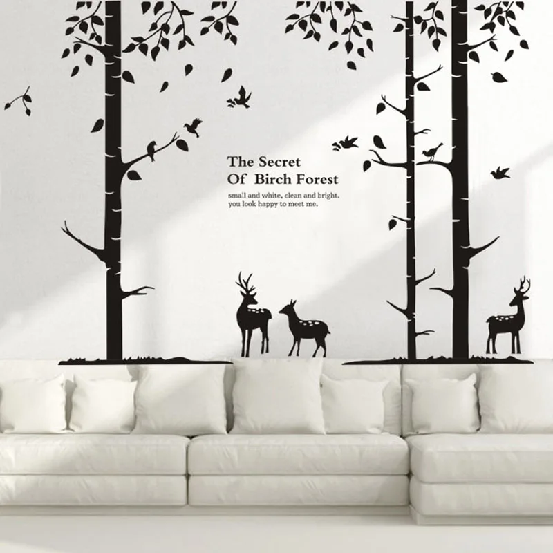 Large Tree Forest Deer Elk Wall Stickers Modern Decorations for Living Room Bedroom The Secret of The Birch Forest Home Decal
Large Tree Forest Deer Elk Wall Stickers Modern Decorations for Living Room Bedroom The Secret of The Birch Forest Home Decal