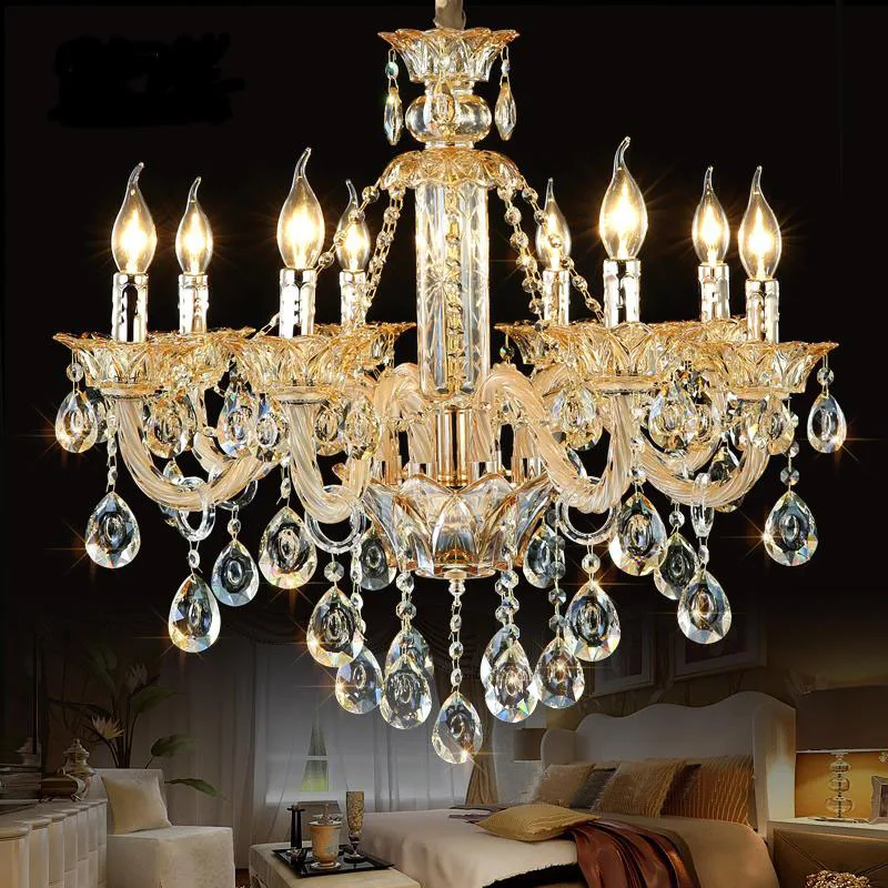 European Crystal Chandelier LED Living Room Glass Lamp American Luxury Bedroom Restaurant Hotel Villa Candle Hanging Lights
European Crystal Chandelier LED Living Room Glass Lamp American Luxury Bedroom Restaurant Hotel Villa Candle Hanging Lights