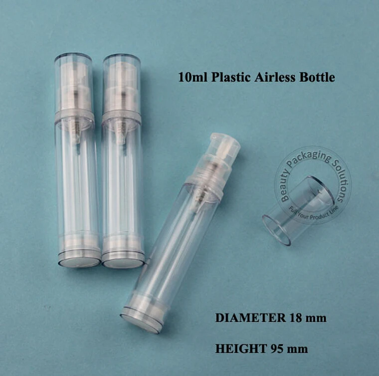 50pcs/lot Promotion 10ml PS Airless Lotion Emulsion Pump Bottle Vacuum Women Cosmetic Container Empty Facial Cream Pot Packaging | Красота и