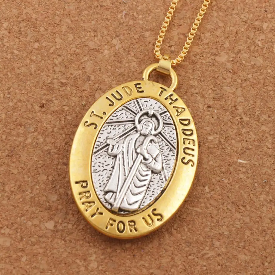 Two-tone ST.JUDE THADDEUS PRAY FOR US 2inch Pendant Travel Protection Necklaces 24inches N1778
Two-tone ST.JUDE THADDEUS PRAY FOR US 2inch Pendant Travel Protection Necklaces 24inches N1778