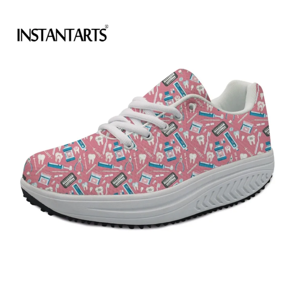 INSTANTARTS Height Increasing Pink Women Casual platform Shoes Cute Cartoon Dentist Pattern Female Breathable Swing Shoes Woman
INSTANTARTS Height Increasing Pink Women Casual platform Shoes Cute Cartoon Dentist Pattern Female Breathable Swing Shoes Woman