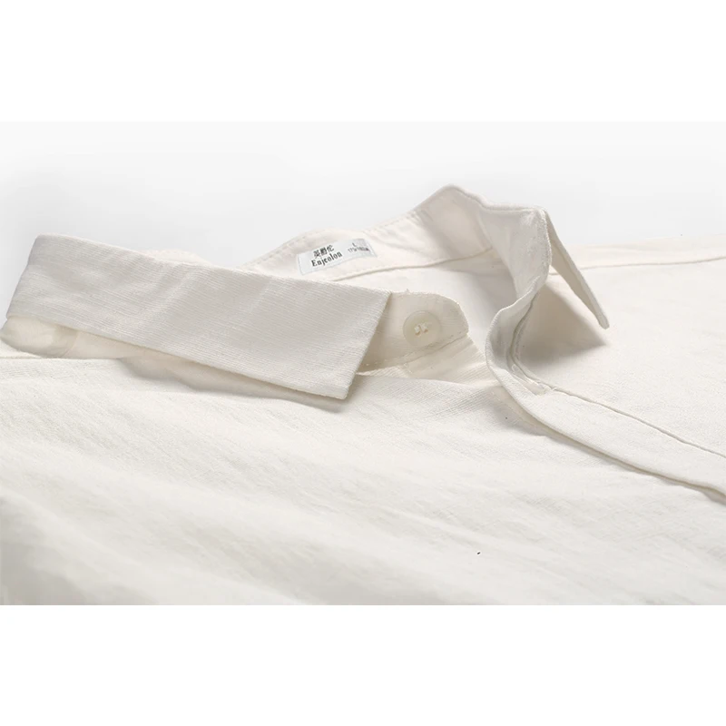 Enjeolon бренд осень Camisa Masculina хлопковые рубашки Для мужчин однотонные мужской 3XL