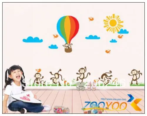 Large Size 80*140cm Monkeys Playing 3D Pvc Wall stickers Decal For Kids Room Decor
Large Size 80*140cm Monkeys Playing 3D Pvc Wall stickers Decal For Kids Room Decor