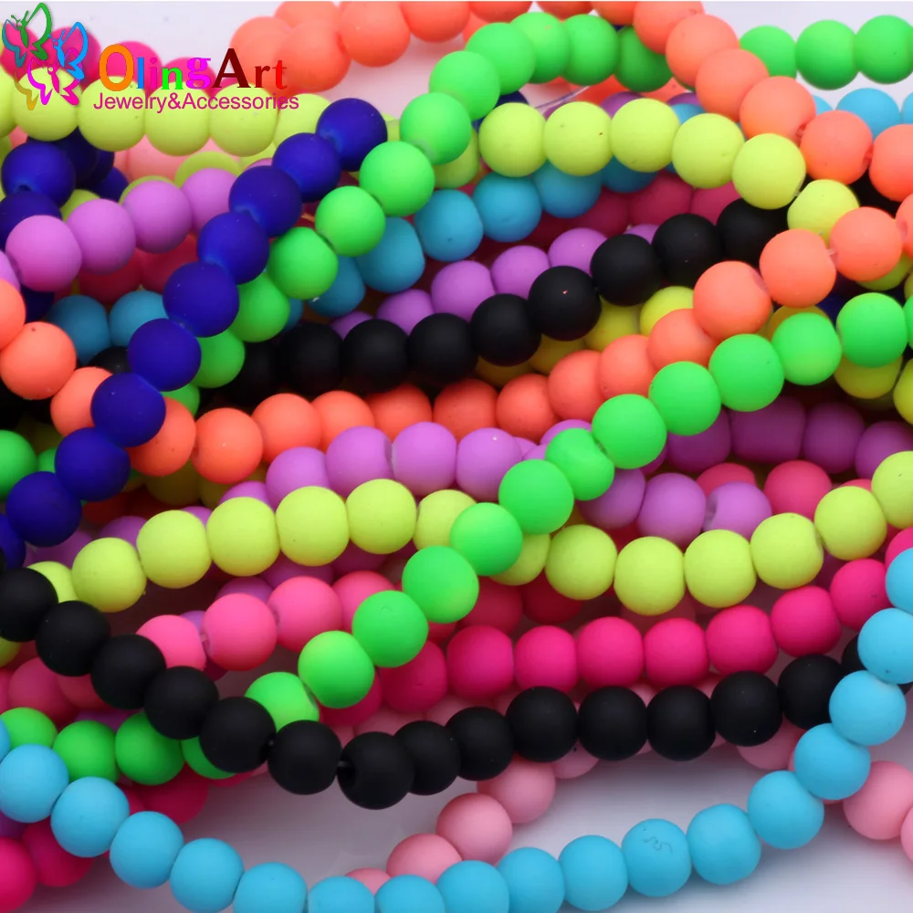 OlingArt Rubber Glass Beads High 6MM Quality 100PCS/Lot Candy Color Neon Matte Loose Handmade Jewelry Making Bracelet DIY
OlingArt Rubber Glass Beads High 6MM Quality 100PCS/Lot Candy Color Neon Matte Loose Handmade Jewelry Making Bracelet DIY