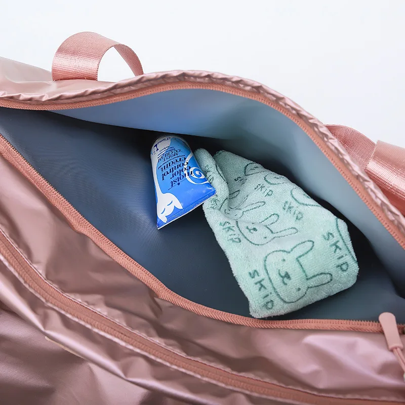 Дорожная сумка водонепроницаемая нейлоновая розовая спортивная сухой влажный