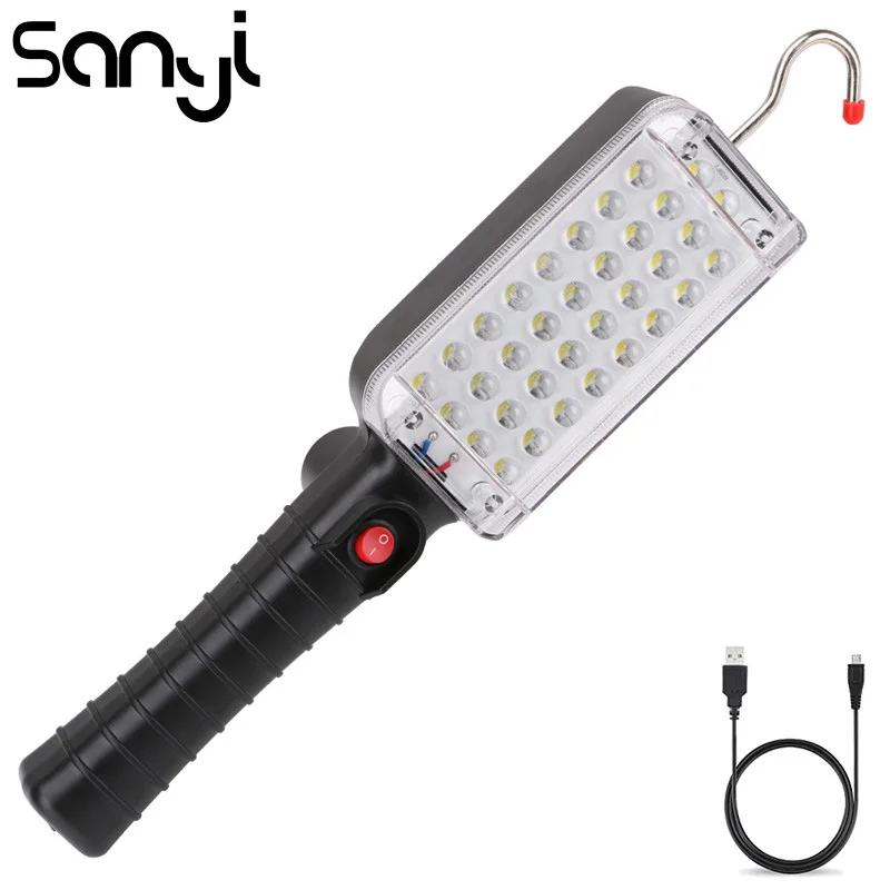 Фонарик SANYI, 34 светодиодный, встроенный аккумулятор, USB, перезаряжаемый, магнитный светильник онарь для кемпинга, охоты, портативный фонарь
Фонарик SANYI, 34 светодиодный, встроенный аккумулятор, USB, перезаряжаемый, магнитный светильник онарь для кемпинга, охоты, портативный фонарь