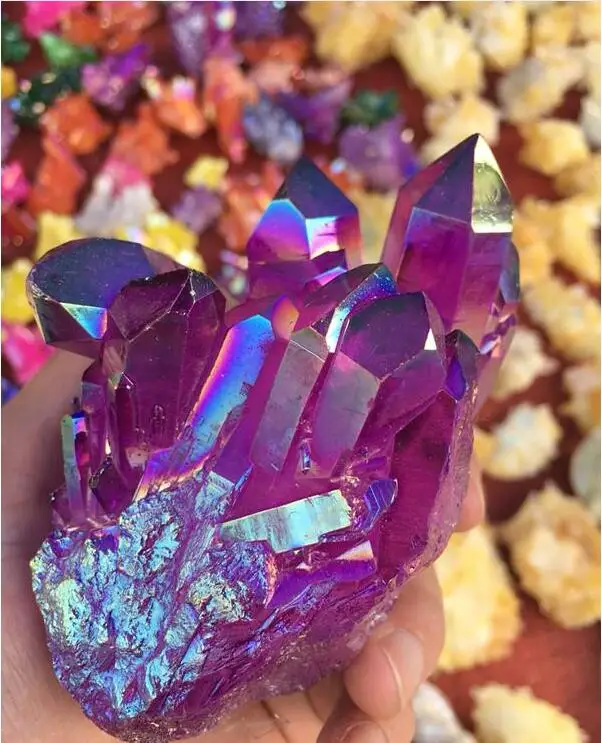 New fashionable electroplating purple crystal cluster, purple plating crystal cluster specimen household decoration
New fashionable electroplating purple crystal cluster, purple plating crystal cluster specimen household decoration
